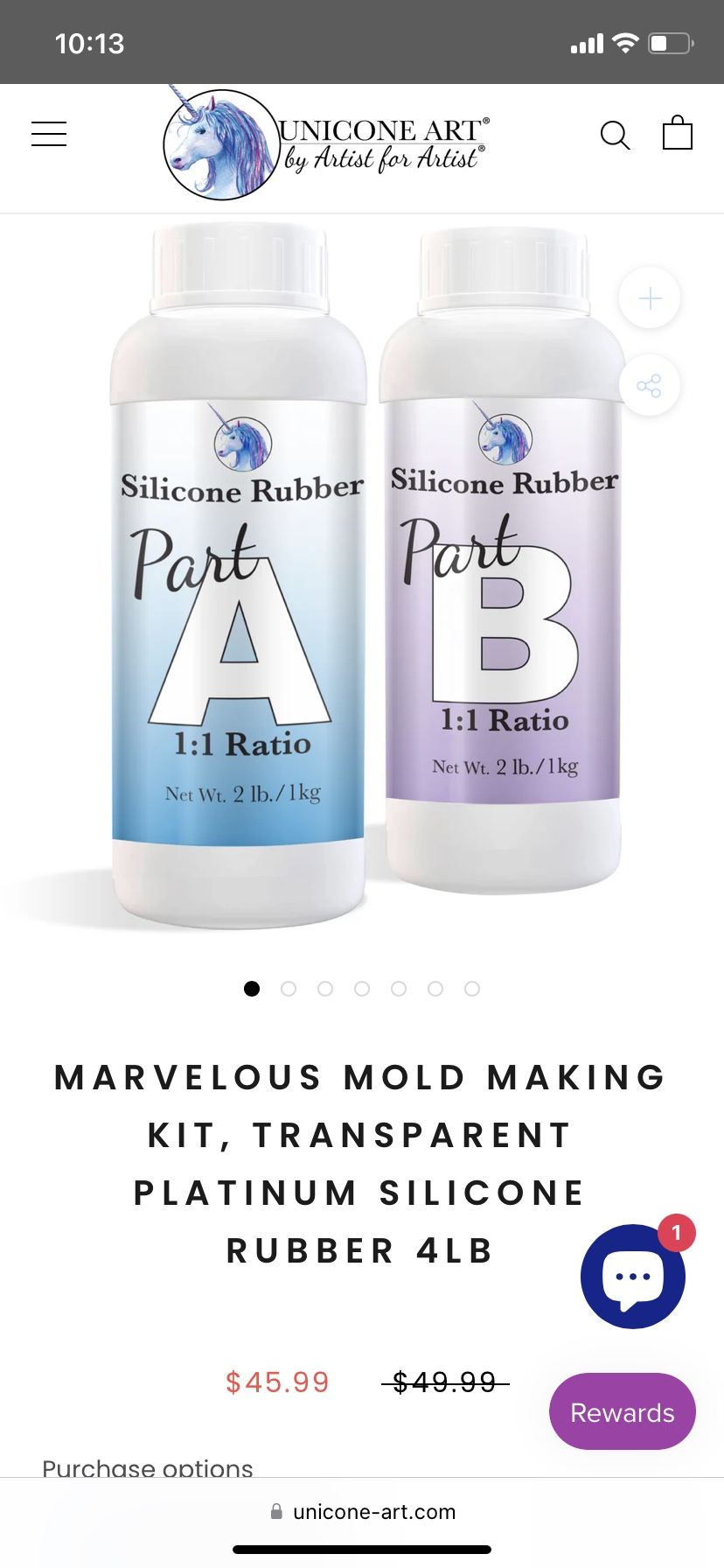 MARVELOUS MOLD MAKING KIT, TRANSPARENT PLATINUM SILICONE RUBBER 4LB