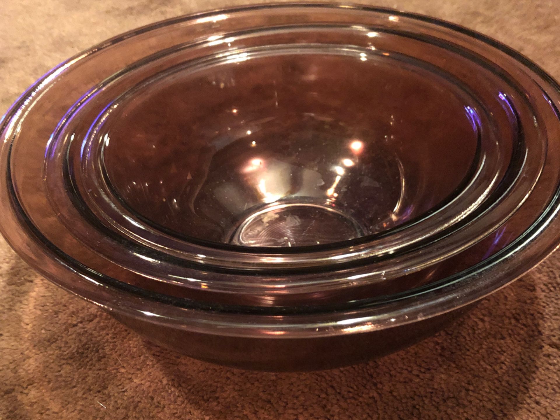 Pyrex clear 3pc bowl set