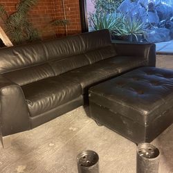 Leather Couch w/Ottoman