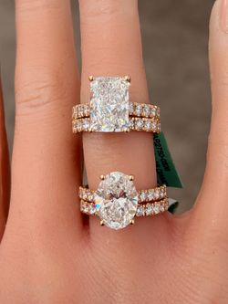 14KT VS1/E 6.19Ctw Lab Diamond IGI Certified Bridal Ring Set