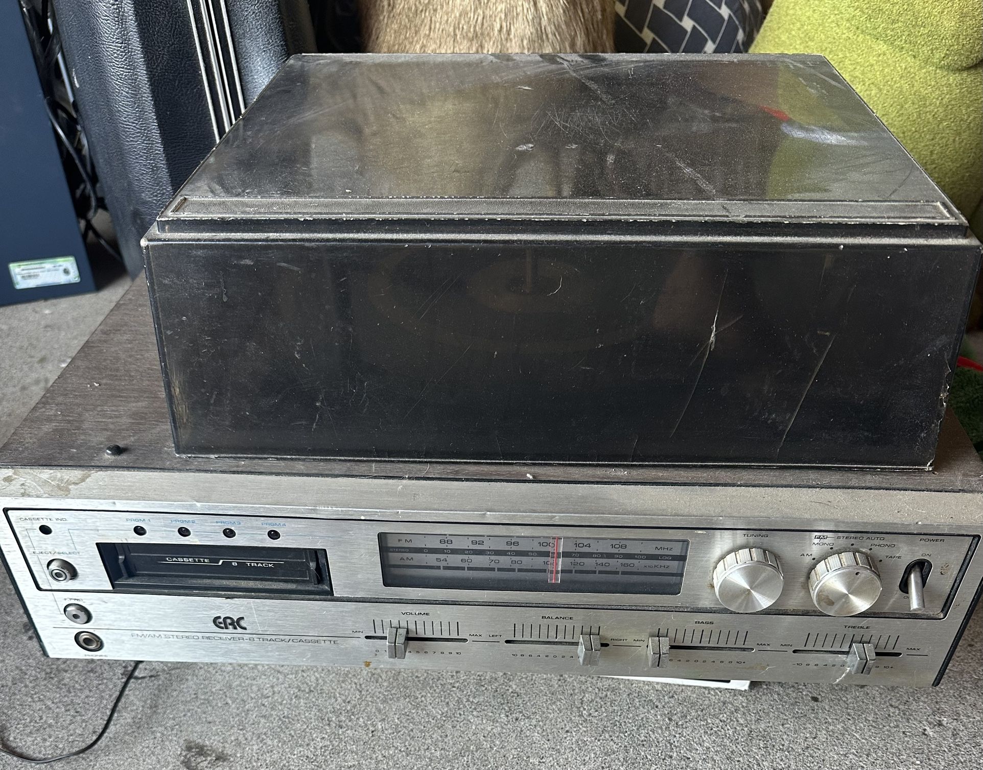 VINTAGE ERC AM/FM 8 TRACK CASSETTE STEREO RECEIVER PHONOGRAPH PARTS