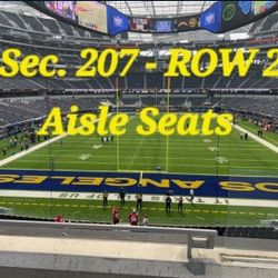 2 TIXS - RAMS VS LIONS - SEC. 207 - ROW 2-  $300  Each 
