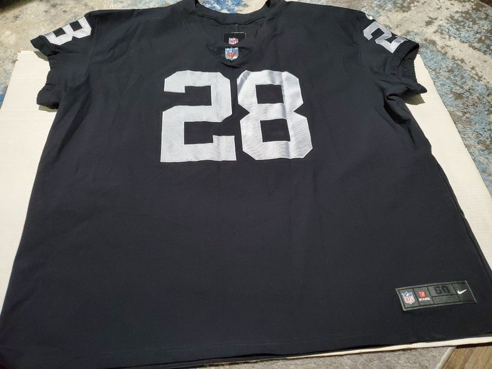 Nike Raiders Authentic On Field Player Jersey Jacobs #28 Size 60 4XL 57NM-OREH