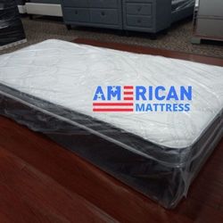 ‼️ Mattress twin pilowtop básico con box Spring free✴️ colchón twin pilowtop