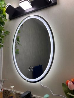 Oval LED Backlit Wall Mirror with Touch Controls