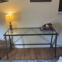 CB2 Glass Desk