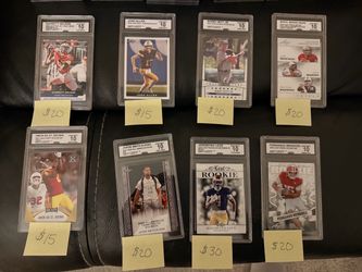 Football rookie graded card slabs
