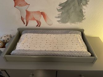 Wooden Changing Table, Cushion & Cover