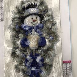 Finished Diamond Paint Snowman 