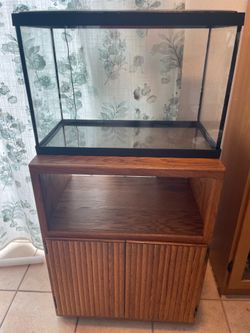 25 gallon fish tank with cabinet
