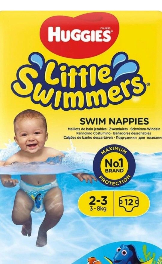 Huggies Little Swimmers Swim Nappies 2-3 7lb-18lb 12 Count Finding Dory