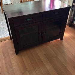 wood media console or TV stand
