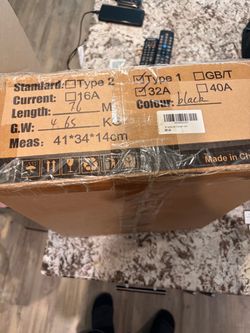 Type 1 32A EV Charger Cable Black 7.6M