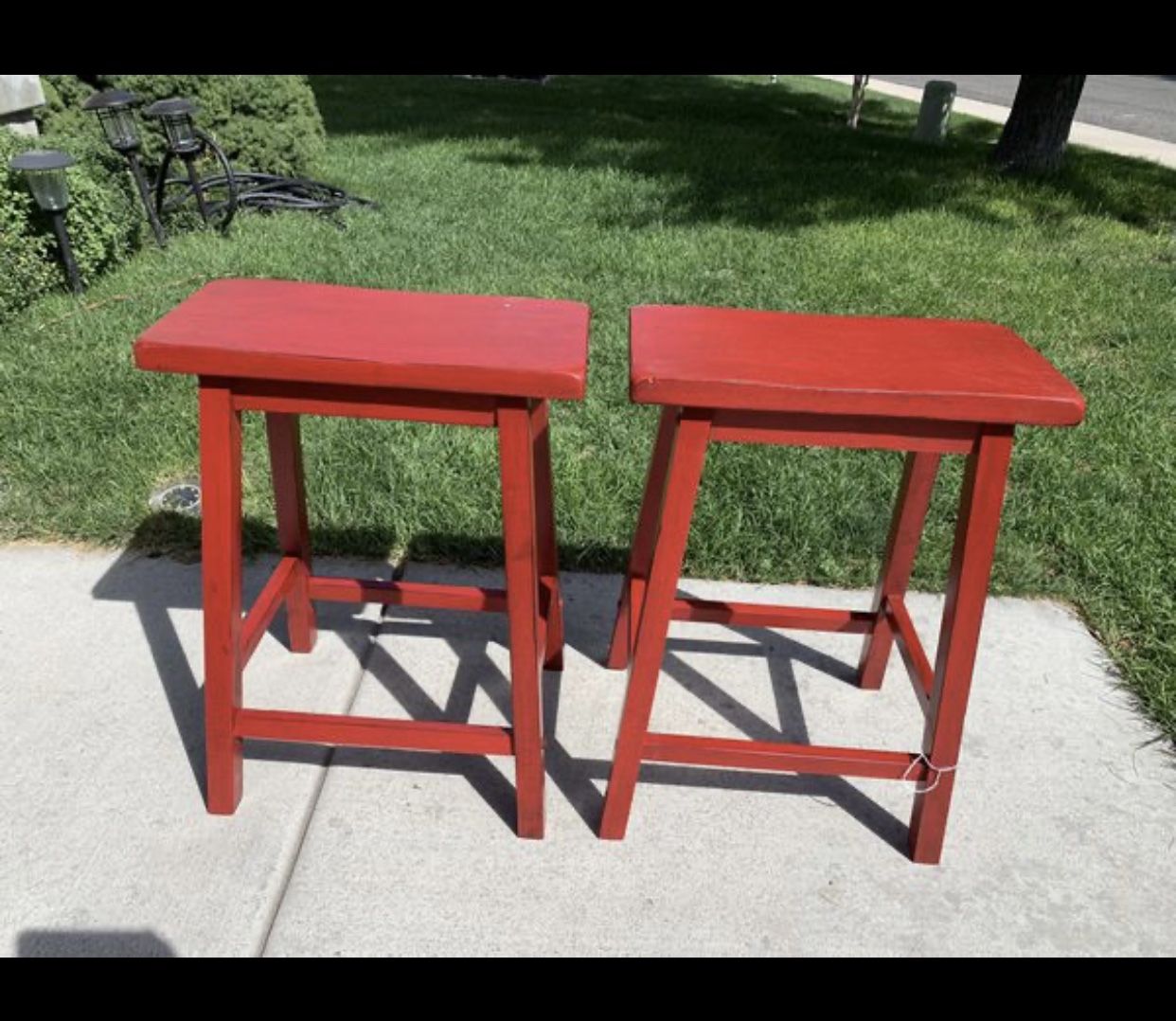 New set of 2 wooden counter stools 24”
