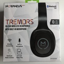 Morpheus 360 Tremors HP4500B Wireless On-Ear Headphones - Bluetooth 5.0 Headset with Microphone - Black with Grey Accents