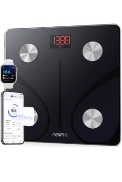 RENPHO Smart Scale for Body Weight, FSA&HSA Eligible, Bathroom Digital Scale with BMI, Body Fat, Bluetooth Fitness Equipment Sync with Apps, Accurate 