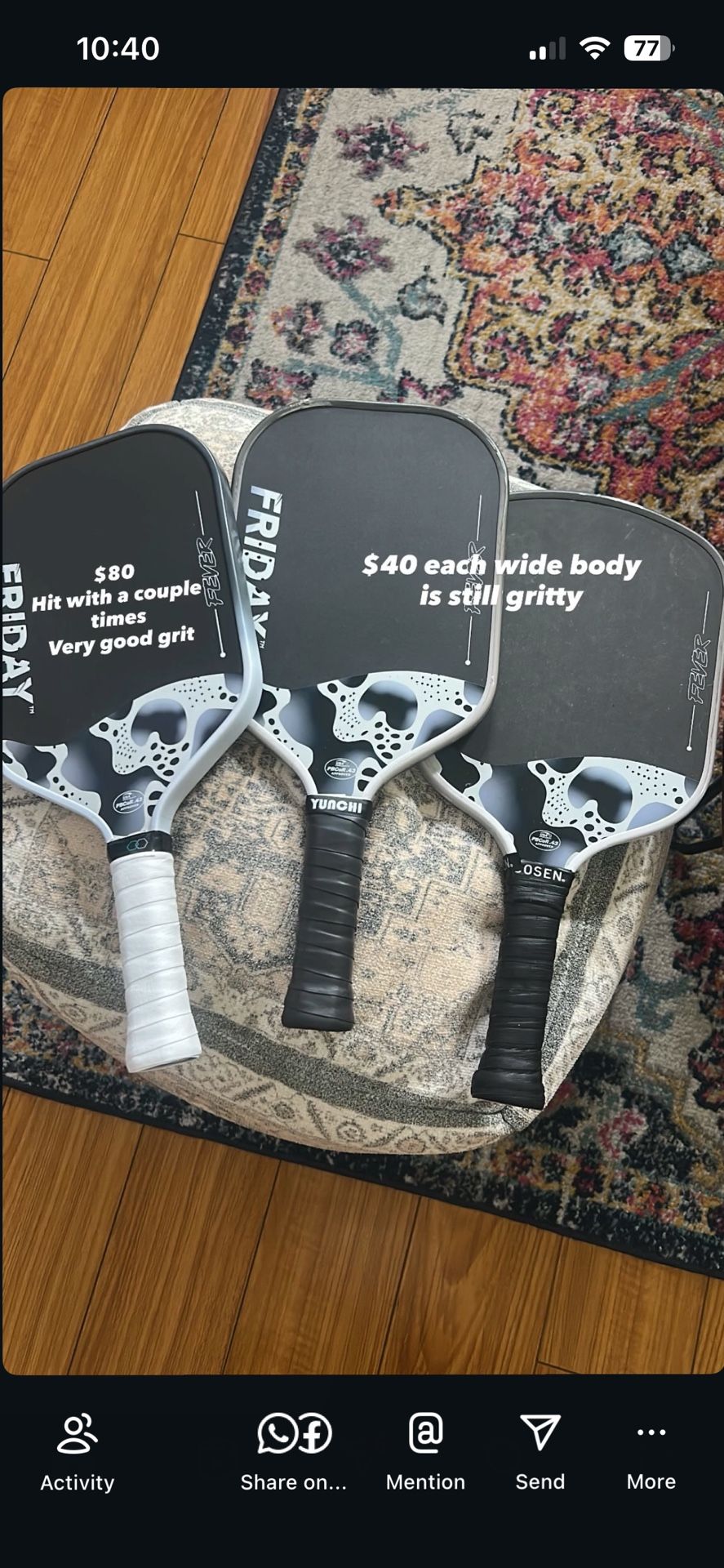 PICKLEBALL PADDLES JOOLA, Friday, CHORUS