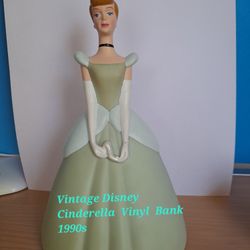 Vintage Dusney Cinderella Vinyl Bank 1990s-$3.00