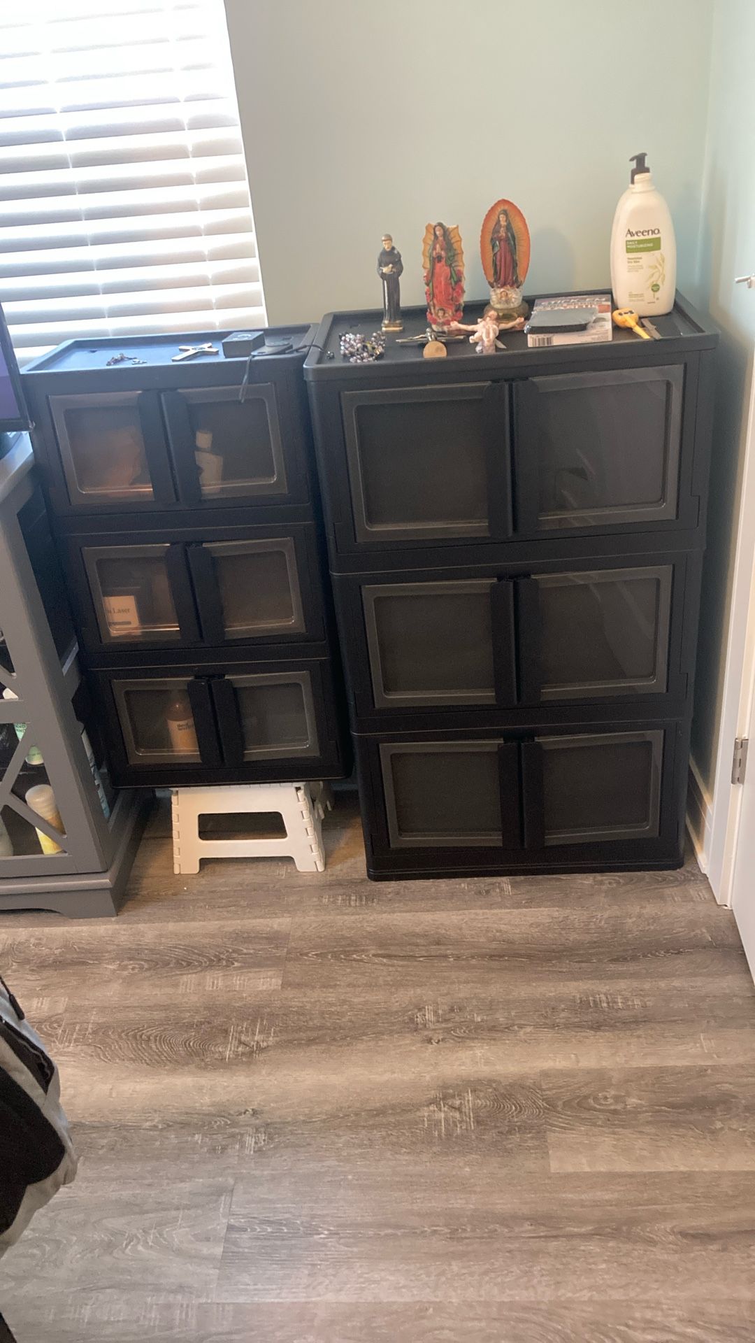 2 Black Pantry Shelves Strong Plastic Material $100 For Both