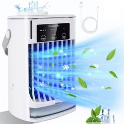 Portable Air Conditioner, 3 in 1 Personal Air Cooler Evaporative Air Cooling Fan with 3 Wind Speeds, Large Water Tank, Ultra Quiet Mini Air Cooler for