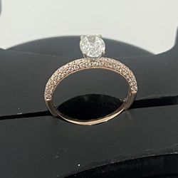 14k Rose Gold 1c Diamond Ring 