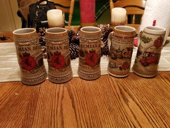 Stroh's Beer Collectable Steins - Qty 5