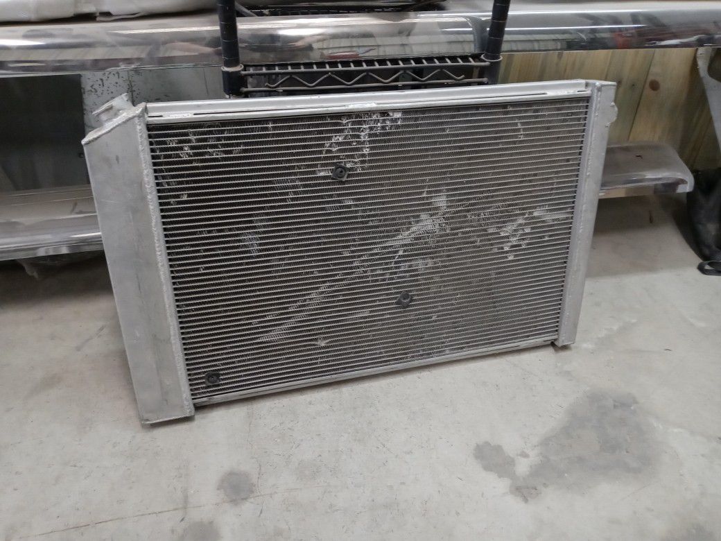 C10 square body aluminum radiator