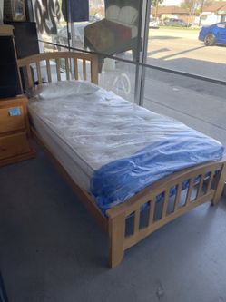 Twin bed frame with mattress included