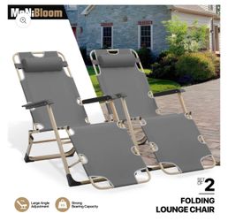 2 Pack Folding Patio Chair - Oxford Fabric