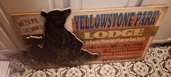 Large Wooden Yellowstone Sign