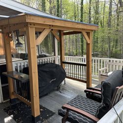 Saxony Grill Gazebo shelter metal roof pergola shelter cedar