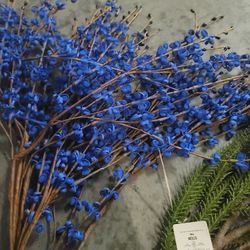 Blue Flowers With Greenery