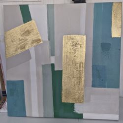 Large Abstract Oil Painting Measuring 40"x40"