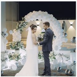 5FT Round Backdrop Stand Metal Circle Balloon Arch Frame, Backdrop Stand Arch, Wedding Arches for Ceremony Birthday Party Bridal Graduation Decoration