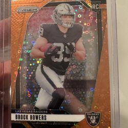 2024 Prizm Football Brock Bowers RC Orange Disco Raiders 