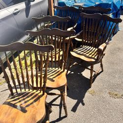 Vintage Conant-Ball Solid Hard Rock Maple Colonial  with 6 chairs