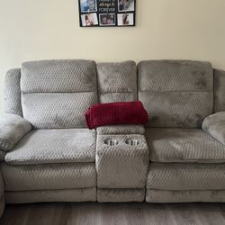 Suede Gray Couches 2 Piece Set