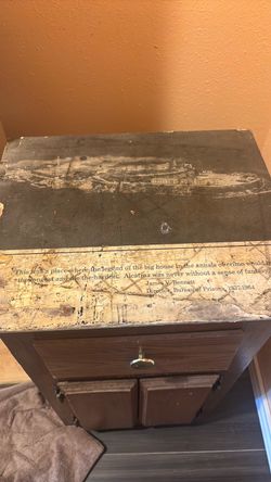 Alcatraz-Themed Wooden Cabinet with Drawers