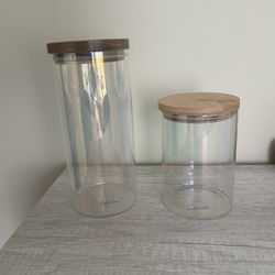 2 Glass Jars