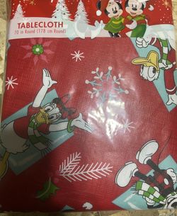 Mickey Mouse Christmas Round Tablecloth