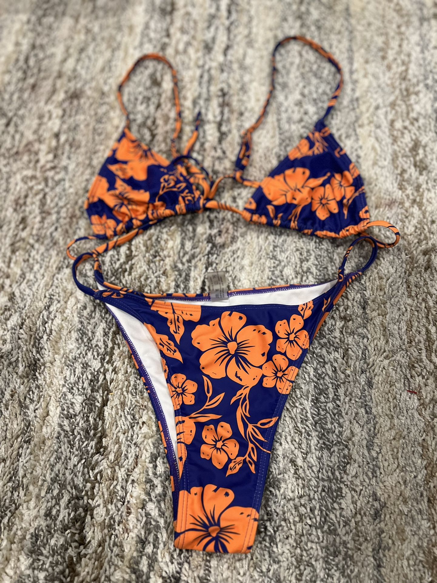 blue & orange bikini set
