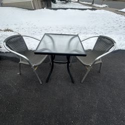 Outdoor 3 Piece Table And Chair Set