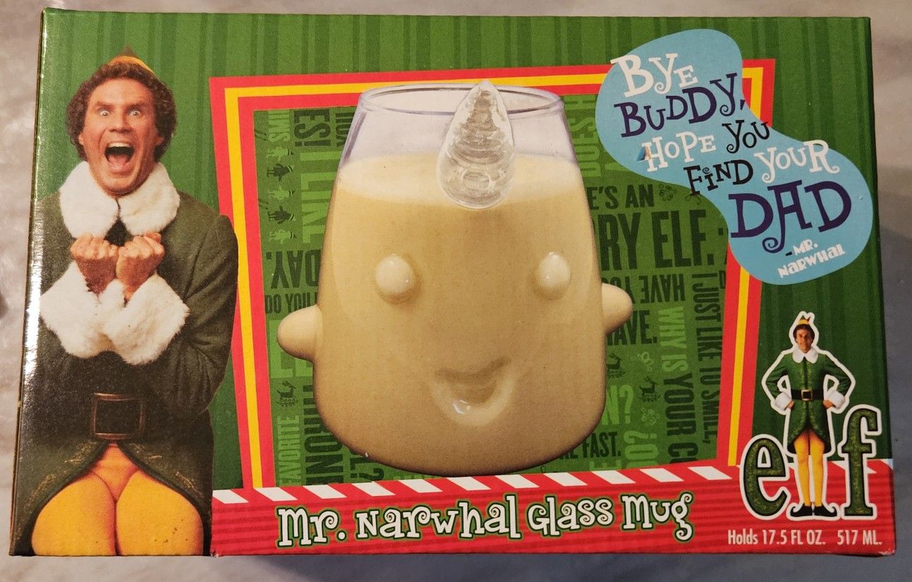 Mr Narwhal Glass Mug - RARE! Brand New
