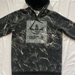 Men Adidas Trefoil Logo Toe Dye Pattern Hoodie Pullover Long Sleeve Sweatshirt L