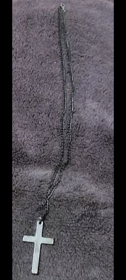 Black cross necklace