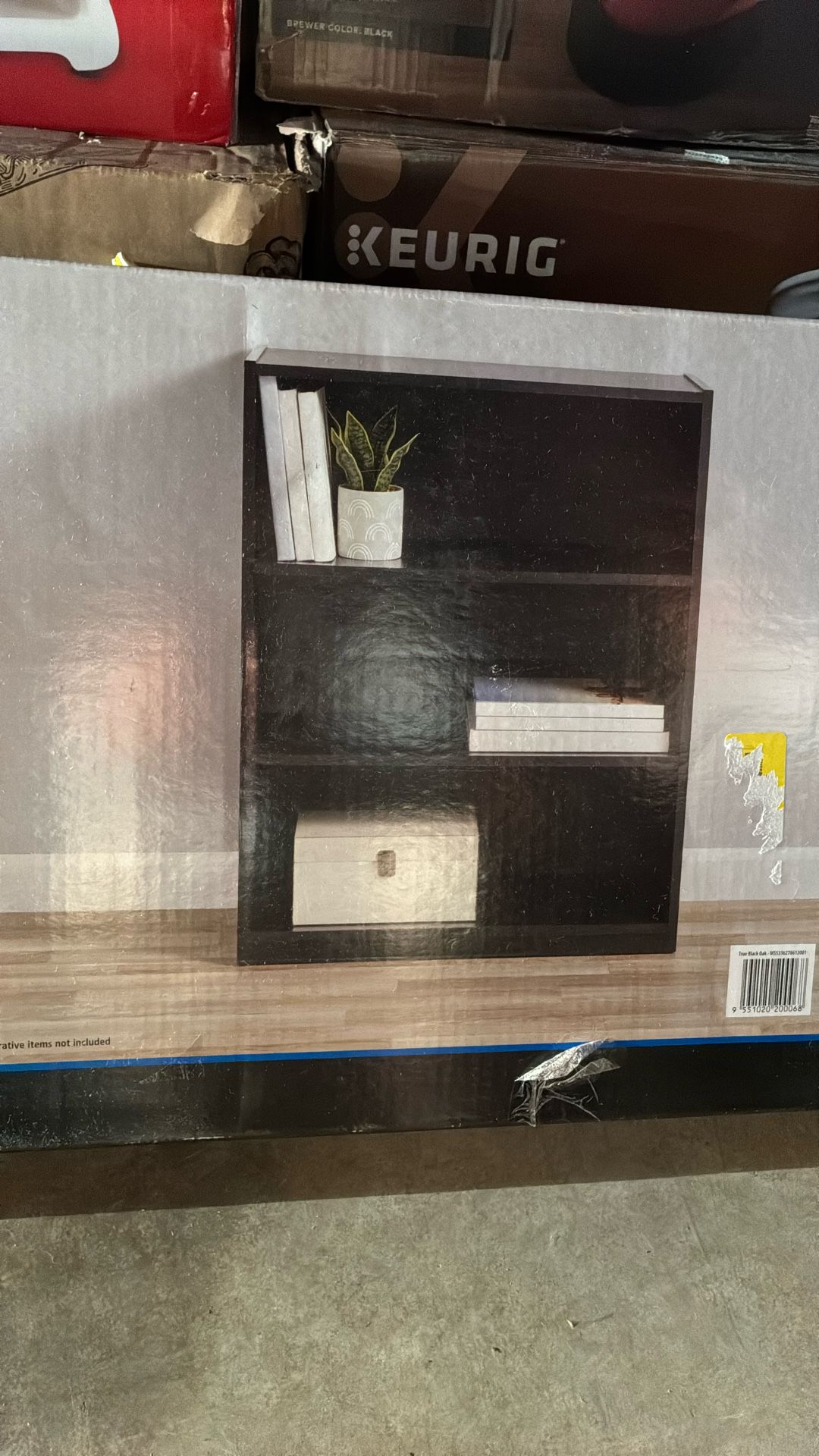 Mainstays 3-Shelf Bookcase – Black Oak – New in Box
