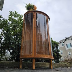 MARVELOUS Vintage Traditional Curio Display Cabinet Cupboard 2 Shelves