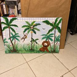 Monkey Jungle Art On Canvas