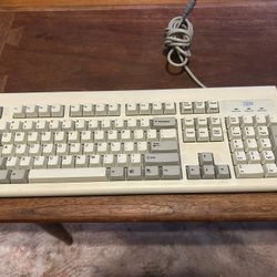 Vintage 90s Genuine OEM IBM KB-8923 Keyboard - Clicky Keys Blue Logo PS/2 TESTED