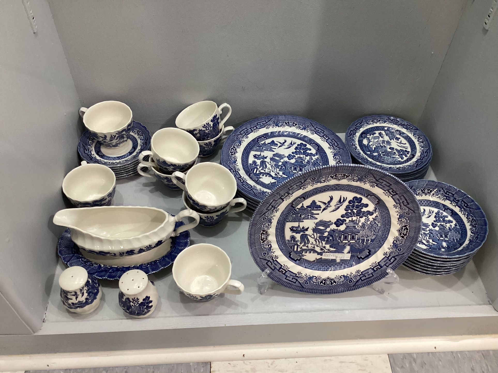 Modern Blue Willow China Collection, 52 Pieces, Details In Description. 